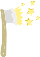 flat color illustration of sharp axe png