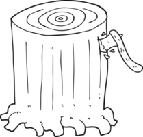 drawn black and white cartoon big tree stump png