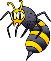 gradient shaded quirky cartoon wasp png