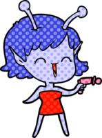 cartoon alien girl laughing png