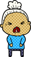 cartoon angry old woman png