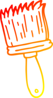 warm gradient line drawing of a cartoon paint brush png