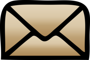 gradient shaded cartoon of a paper envelope png