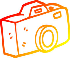 warm gradient line drawing of a cartoon camera png