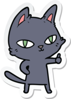 adesivo de um gato de desenho animado olhando png