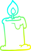 du froid pente ligne dessin de une dessin animé bougie brûlant png