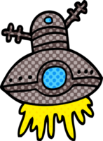 cartoon doodle alien spaceship png