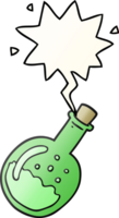 cartoon potion with speech bubble in smooth gradient style png