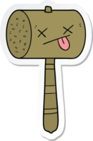 sticker of a cartoon mallet png