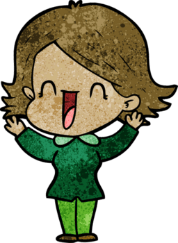 mulher feliz dos desenhos animados png