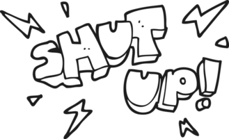 drawn black and white cartoon shut up symbol png