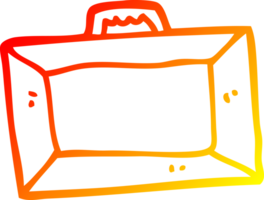 warm gradient line drawing of a cartoon briefcase png