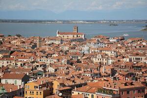 Mantova Italy 10 09 2023 . Red tiled roofs in the city of Mantua. photo