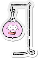 distressed sticker of a cartoon science experiment png