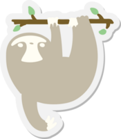 sloth hanging from branch sticker png