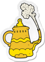 klistermärke av en tecknad serie fint kaffe pott png
