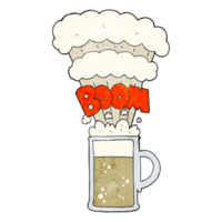 textured cartoon exploding beer png