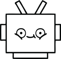 linje teckning tecknad serie av en robot huvud png