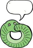 cartoon snake eating own tail with speech bubble png