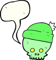 drawn comic book speech bubble cartoon skull wearing hat png