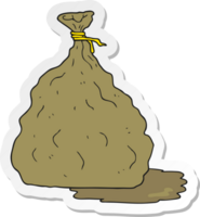 sticker of a cartoon tied bag of rubbish png