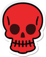 sticker of a quirky hand drawn cartoon skull png