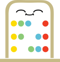 flat color retro cartoon of a abacus png