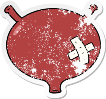 distressed sticker of a cartoon bladder png