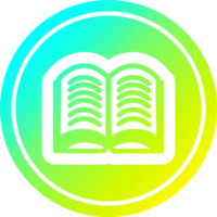 öffnen Buch kreisförmig Symbol mit cool Gradient Fertig png