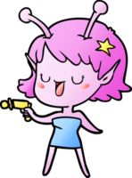 happy alien girl cartoon png