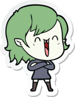 sticker of a cute cartoon happy vampire girl png