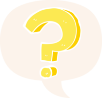 cartoon question mark with speech bubble in retro style png