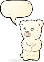 cachorro de oso polar de dibujos animados con burbujas de discurso png