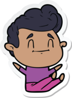 sticker of a happy cartoon man png