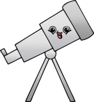 gradient shaded cartoon of a telescope png