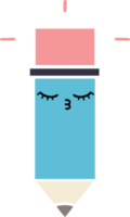 flat color retro cartoon of a pencil png