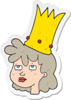 pegatina de una reina de dibujos animados png