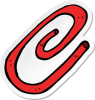 sticker of a cartoon red paperclip png