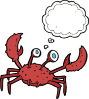 Cartoon-Krabbe mit Gedankenblase png