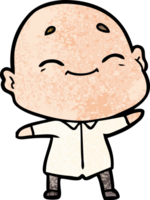 happy cartoon bald man png