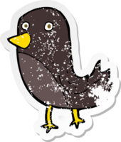 pegatina retro angustiada de un pájaro de dibujos animados png