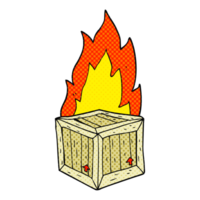 gezeichnet Karikatur Verbrennung Kiste png