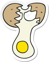 sticker of a quirky hand drawn cartoon cracked egg png