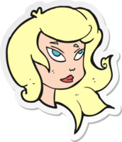 sticker of a cartoon female face png