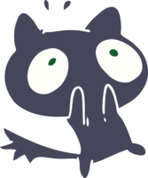 cartoon illustration kawaii of a shocked cat png