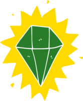 diamant de dessin animé de style plat couleur png