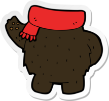 adesivo de um corpo de urso preto de desenho animado png