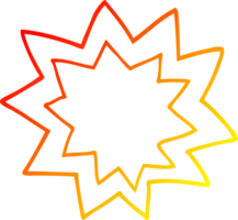 warm gradient line drawing of a cartoon explosion flame png