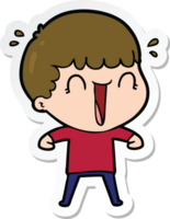 sticker of a laughing cartoon man png