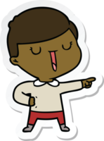 sticker of a cartoon happy boy png